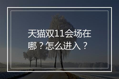 天猫双11会场在哪？怎么进入？