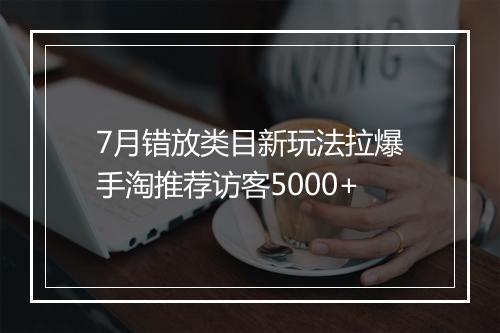 7月错放类目新玩法拉爆手淘推荐访客5000+