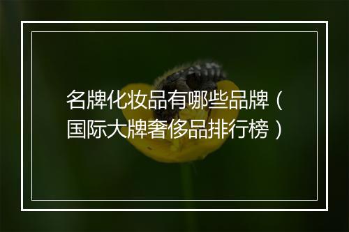 名牌化妆品有哪些品牌（国际大牌奢侈品排行榜）