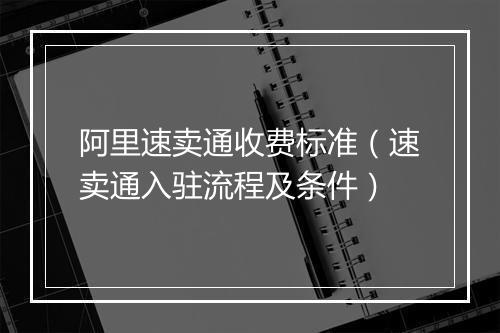 阿里速卖通收费标准（速卖通入驻流程及条件）