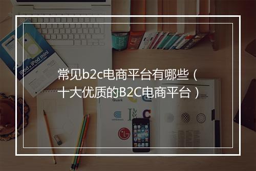 常见b2c电商平台有哪些（十大优质的B2C电商平台）