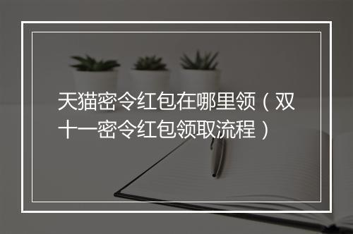 天猫密令红包在哪里领（双十一密令红包领取流程）