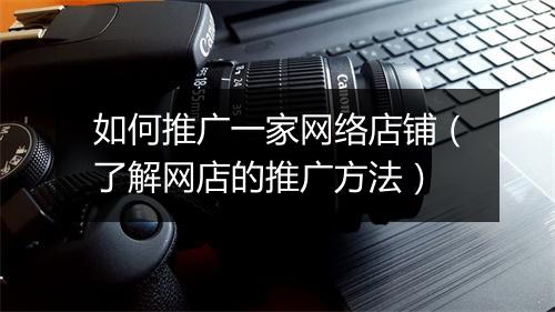 如何推广一家网络店铺（了解网店的推广方法）