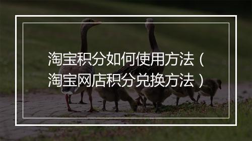 淘宝积分如何使用方法（淘宝网店积分兑换方法）