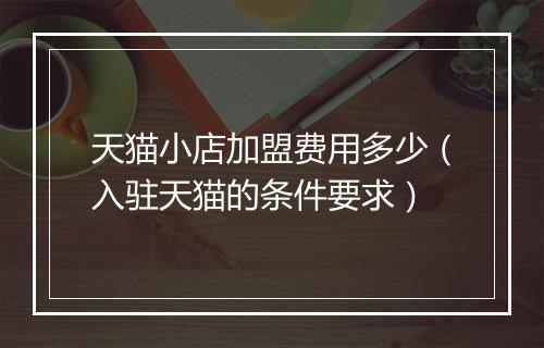 天猫小店加盟费用多少（入驻天猫的条件要求）