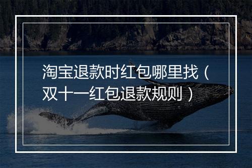 淘宝退款时红包哪里找（双十一红包退款规则）