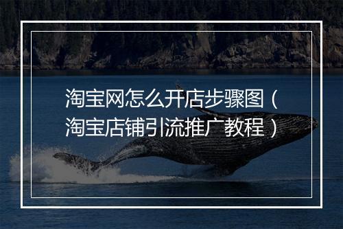 淘宝网怎么开店步骤图（淘宝店铺引流推广教程）