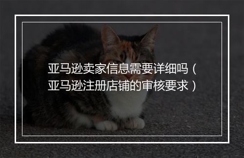亚马逊卖家信息需要详细吗（亚马逊注册店铺的审核要求）