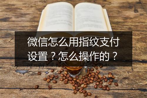 微信怎么用指纹支付设置？怎么操作的？
