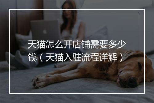 天猫怎么开店铺需要多少钱（天猫入驻流程详解）