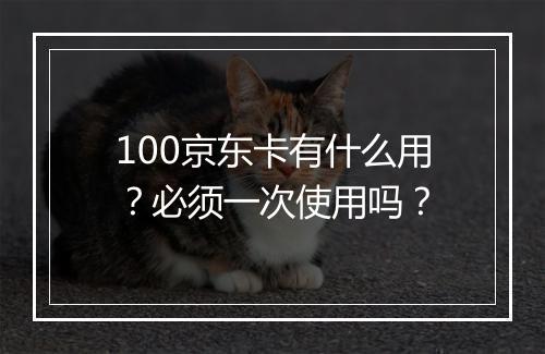 100京东卡有什么用？必须一次使用吗？