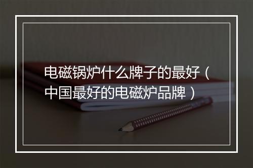 电磁锅炉什么牌子的最好（中国最好的电磁炉品牌）