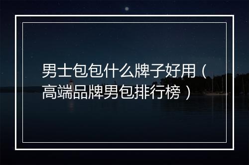 男士包包什么牌子好用（高端品牌男包排行榜）