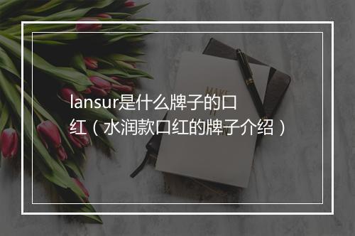 lansur是什么牌子的口红（水润款口红的牌子介绍）