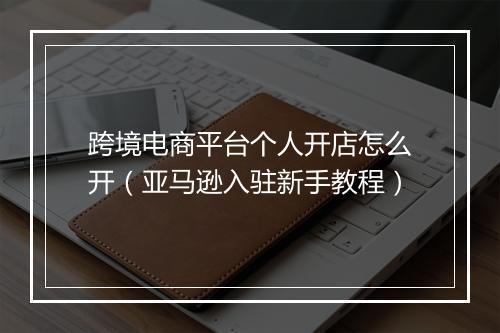 跨境电商平台个人开店怎么开（亚马逊入驻新手教程）