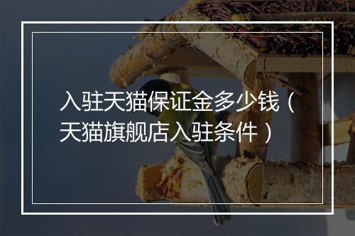 入驻天猫保证金多少钱（天猫旗舰店入驻条件）