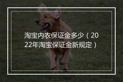 淘宝内衣保证金多少（2022年淘宝保证金新规定）
