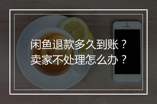 闲鱼退款多久到账？卖家不处理怎么办？