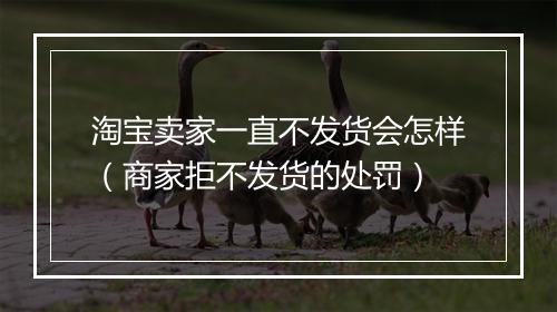 淘宝卖家一直不发货会怎样（商家拒不发货的处罚）