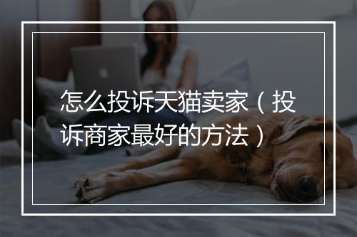 怎么投诉天猫卖家（投诉商家最好的方法）