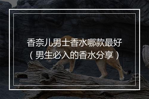 香奈儿男士香水哪款最好（男生必入的香水分享）
