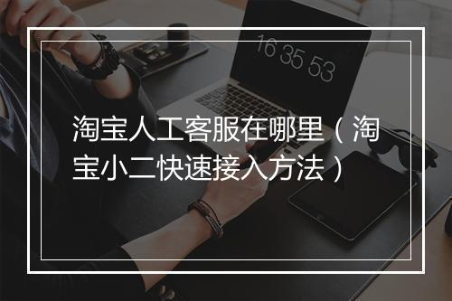 淘宝人工客服在哪里（淘宝小二快速接入方法）