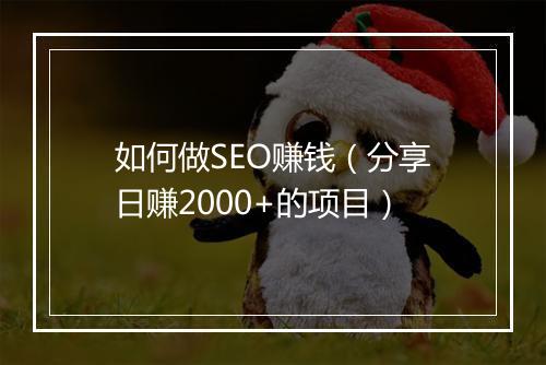 如何做SEO赚钱（分享日赚2000+的项目）