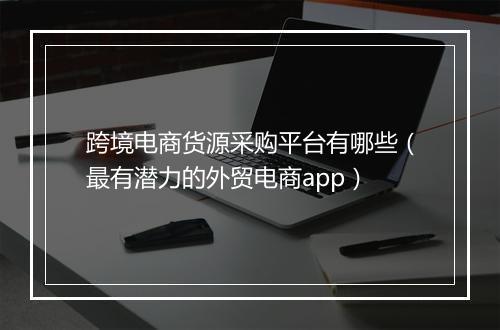 跨境电商货源采购平台有哪些（最有潜力的外贸电商app）