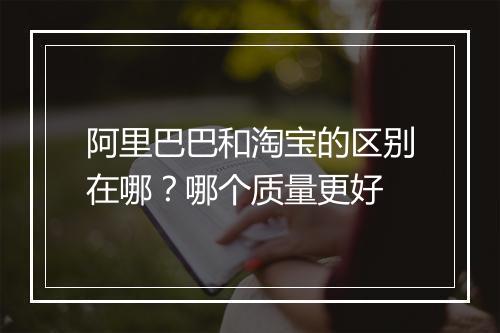 阿里巴巴和淘宝的区别在哪？哪个质量更好