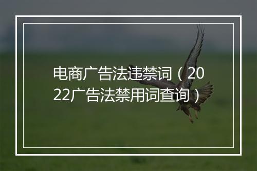 电商广告法违禁词（2022广告法禁用词查询）