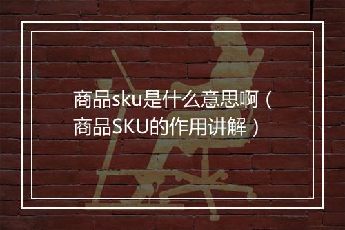 商品sku是什么意思啊（商品SKU的作用讲解）
