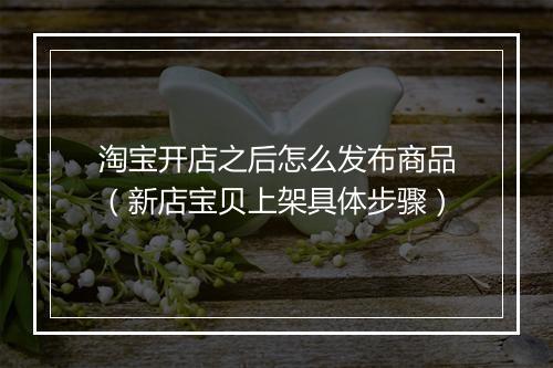 淘宝开店之后怎么发布商品（新店宝贝上架具体步骤）