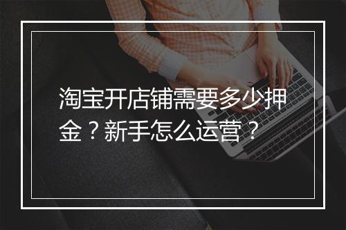 淘宝开店铺需要多少押金？新手怎么运营？