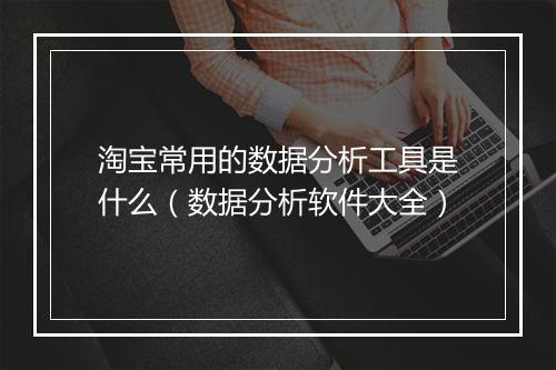 淘宝常用的数据分析工具是什么（数据分析软件大全）