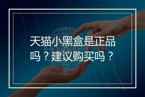 天猫小黑盒是正品吗？建议购买吗？