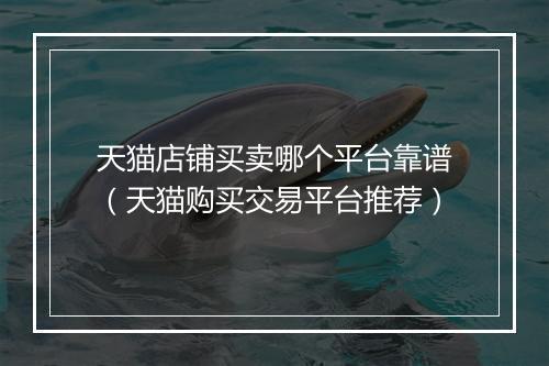 天猫店铺买卖哪个平台靠谱（天猫购买交易平台推荐）