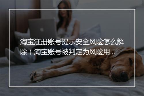 淘宝注册账号提示安全风险怎么解除（淘宝账号被判定为风险用户处理）