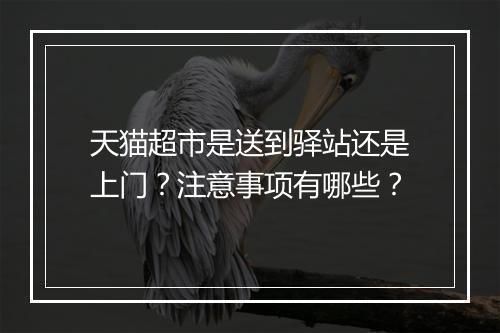 天猫超市是送到驿站还是上门？注意事项有哪些？