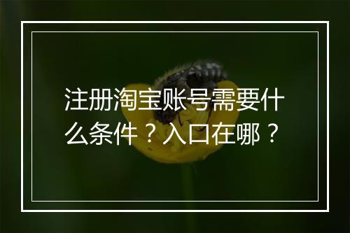 注册淘宝账号需要什么条件？入口在哪？