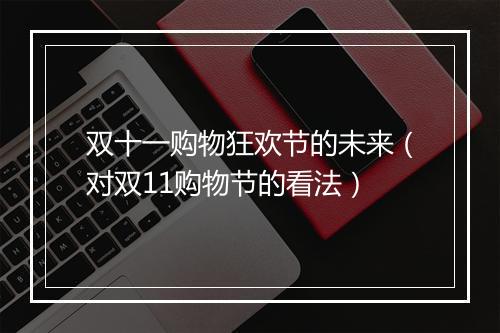 双十一购物狂欢节的未来（对双11购物节的看法）