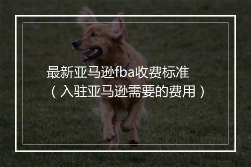 最新亚马逊fba收费标准（入驻亚马逊需要的费用）