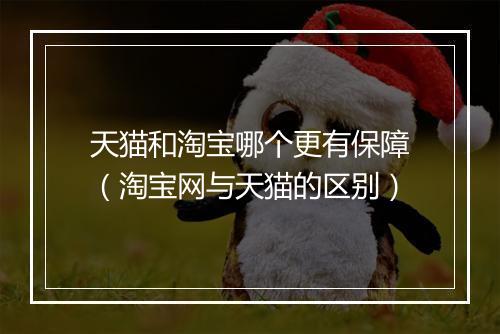 天猫和淘宝哪个更有保障（淘宝网与天猫的区别）