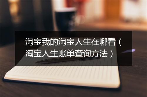 淘宝我的淘宝人生在哪看（淘宝人生账单查询方法）