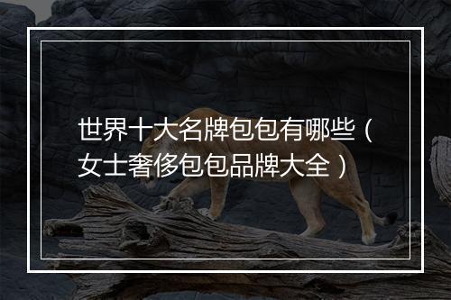 世界十大名牌包包有哪些（女士奢侈包包品牌大全）