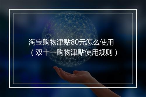 淘宝购物津贴80元怎么使用（双十一购物津贴使用规则）