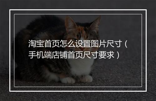 淘宝首页怎么设置图片尺寸（手机端店铺首页尺寸要求）