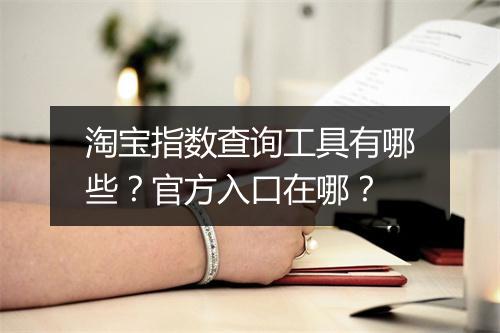 淘宝指数查询工具有哪些？官方入口在哪？