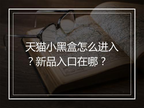 天猫小黑盒怎么进入？新品入口在哪？
