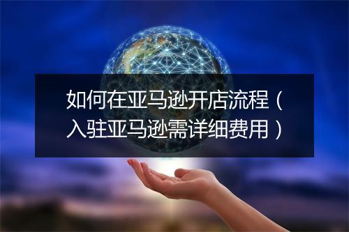 如何在亚马逊开店流程（入驻亚马逊需详细费用）