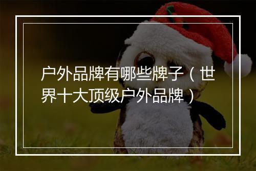 户外品牌有哪些牌子（世界十大顶级户外品牌）